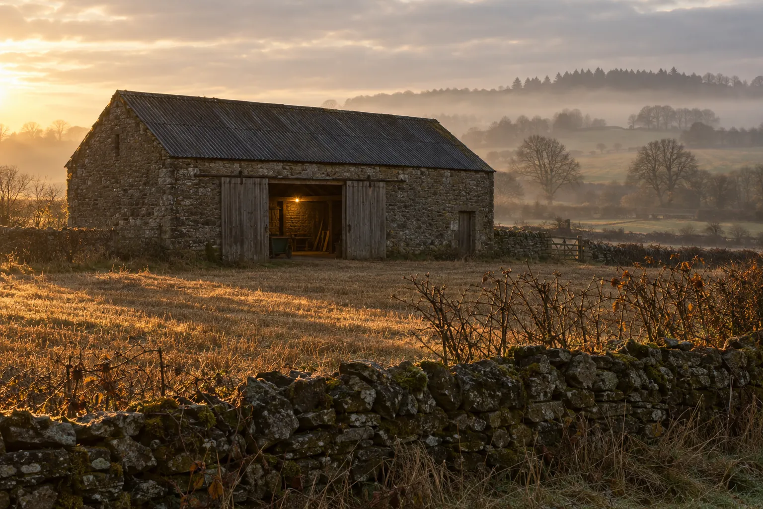 The farm at golden hour
